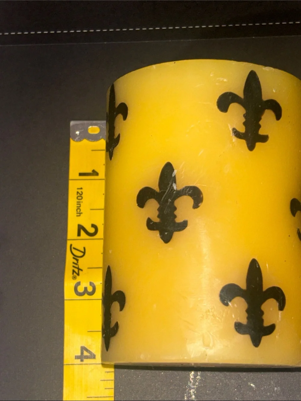 Fleur de Lis pillar candles set (2) yellow French quarter southern style